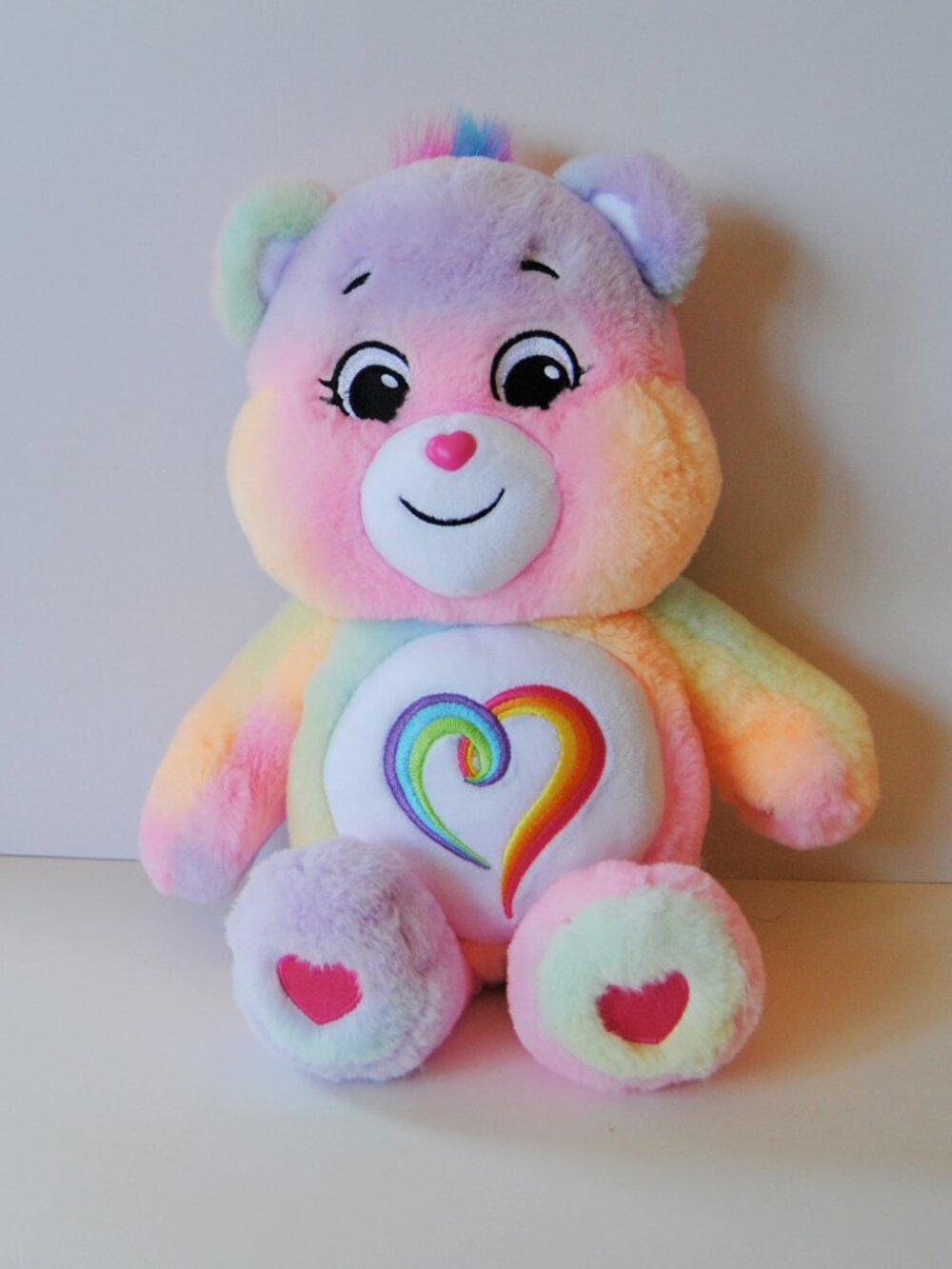 Care Bears Togetherness Bear 14" Plush Doll Rainbow Tie Dye Heart 2021
